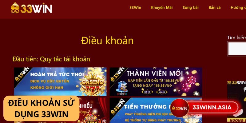 Điều khoản sử dụng 1 Điều Khoản Sử Dụng 33Win - Cá Cược Trực Tuyến Uy Tín
